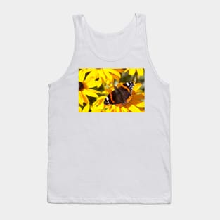 Red Admiral;Yellow Flower Tank Top